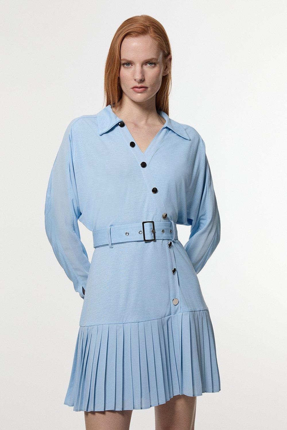 ★Karen Millen Baby Blueプロムストラッピー 魅惑的マキシ★ KAREN MILLEN Summer Blues Batwing Midi Dress in Blue | endource